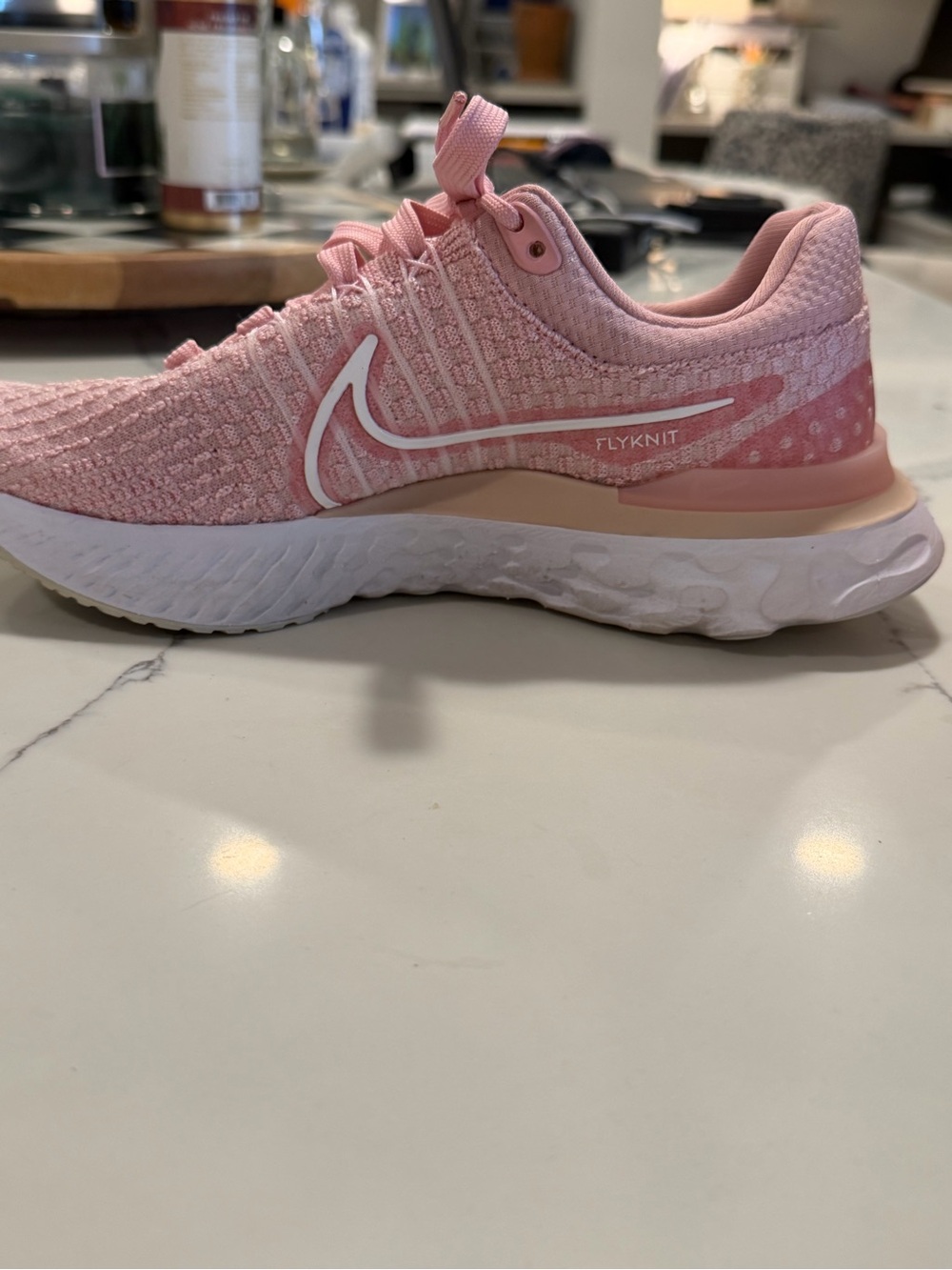 Nike Flyknit Comfort Women's Pink Knit Walking Sneakers Sz 8 - Picture 2 of 10